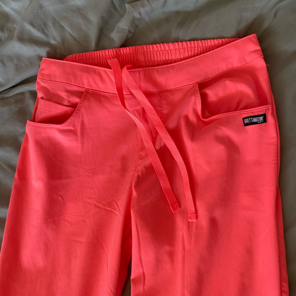 Grey's Anatomy bright orange bootcut scrub pants